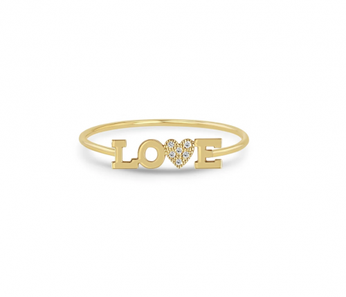 14K Pave Diamond Heart Love Ring BY Zoe Chicco